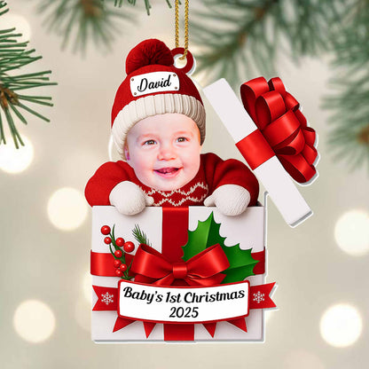 Baby's 1st Christmas, Gift Box And Holly