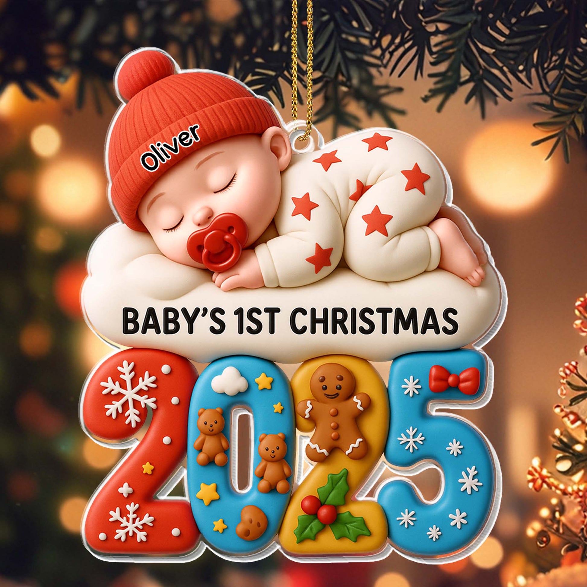 Baby's 1st Christmas With Charming Holiday Elements