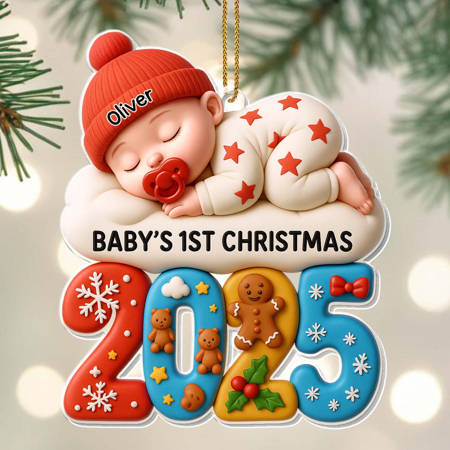 Baby's 1st Christmas With Charming Holiday Elements