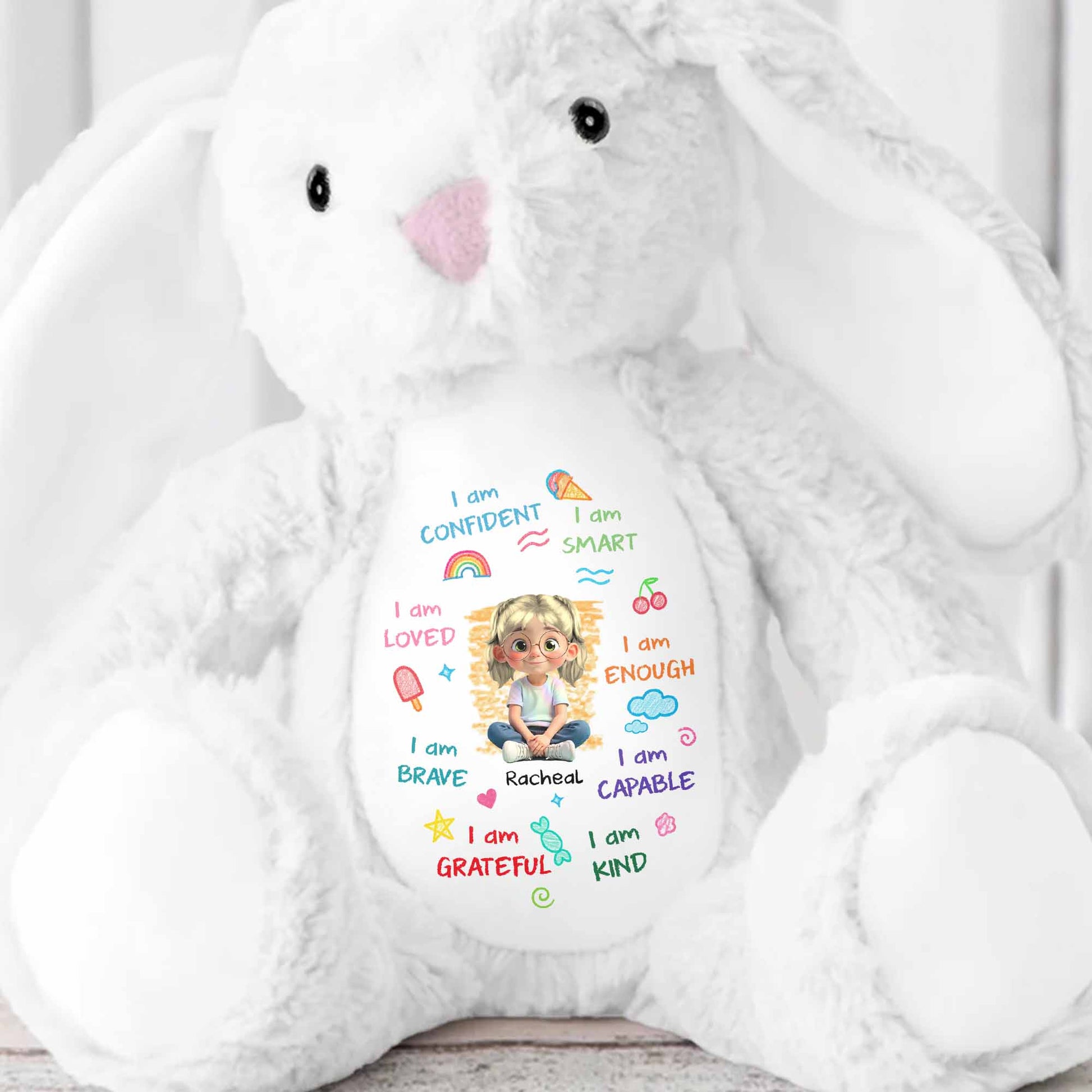 I Am Confident, I Am Smart, Loved Bunny Design