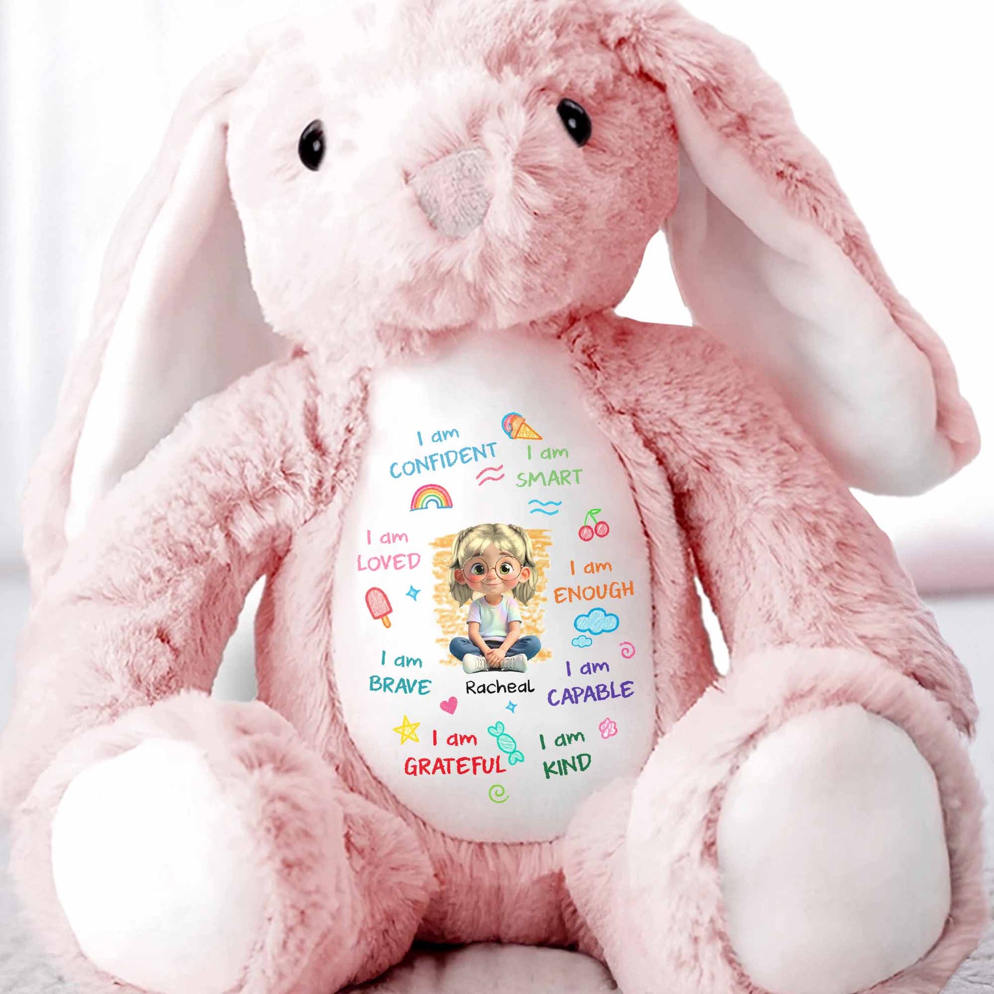 I Am Confident, I Am Smart, Loved Bunny Design