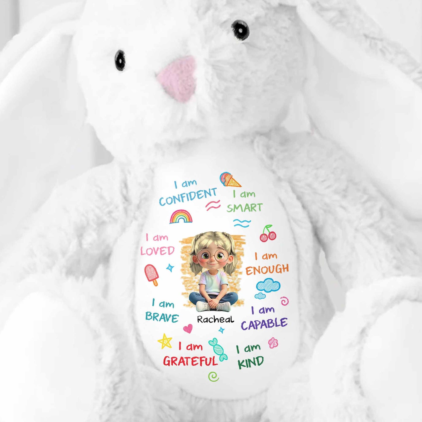 I Am Confident, I Am Smart, Loved Bunny Design