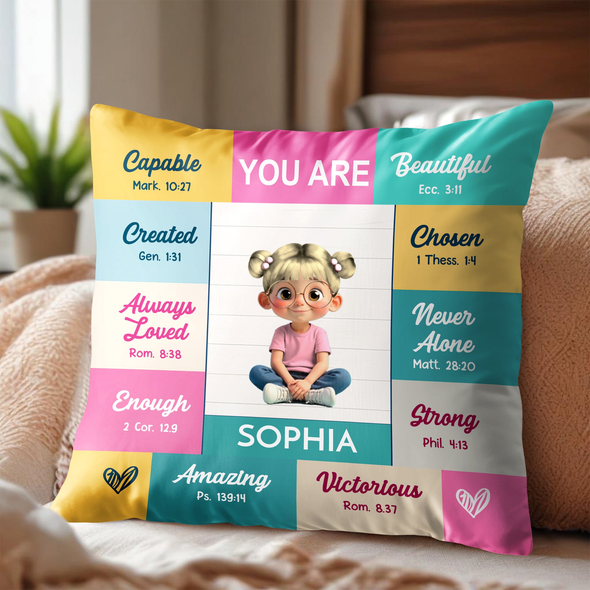 You Are Capable, Amazing, Inspirational Pillow