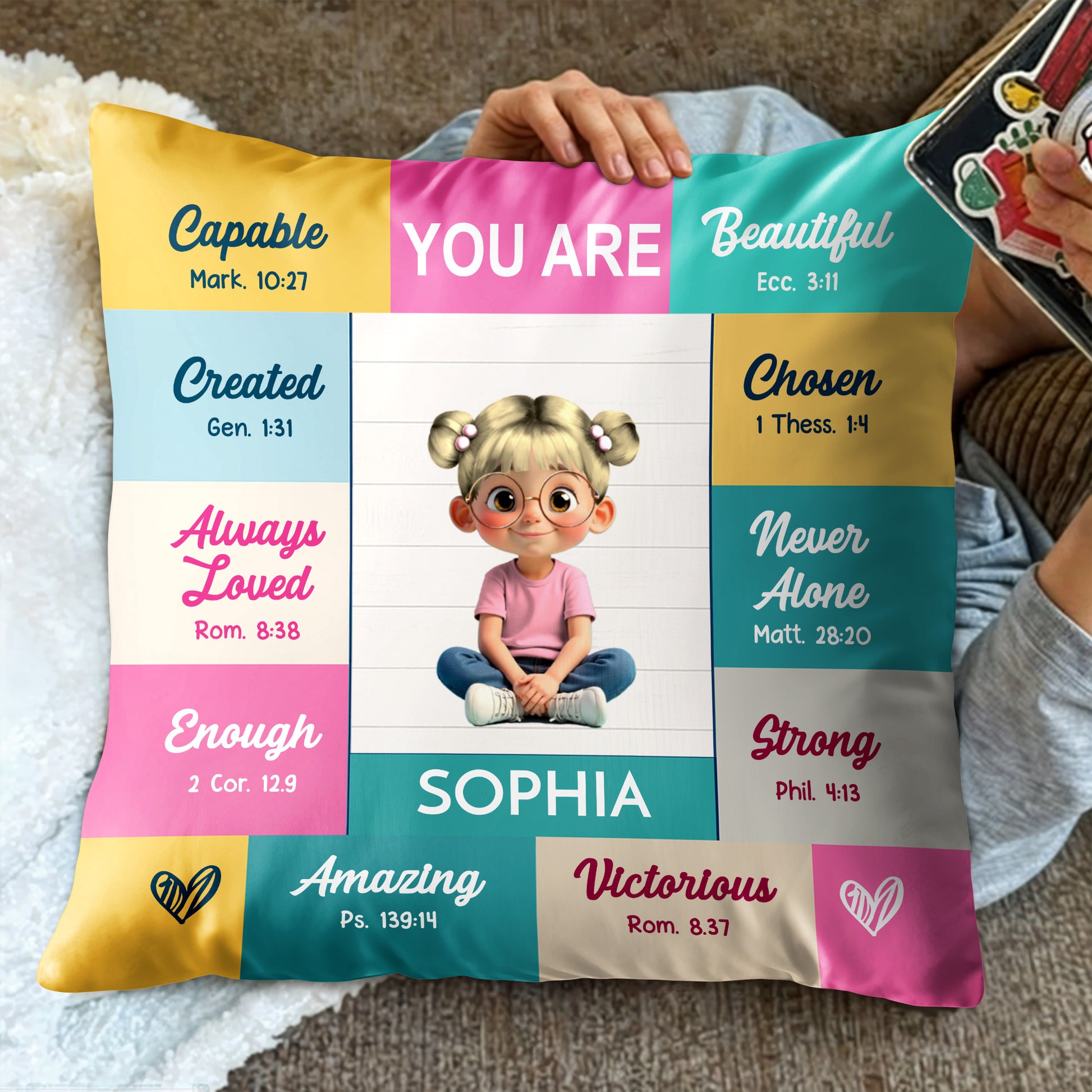 You Are Capable, Amazing, Inspirational Pillow