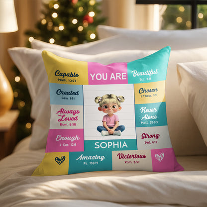 You Are Capable, Amazing, Inspirational Pillow