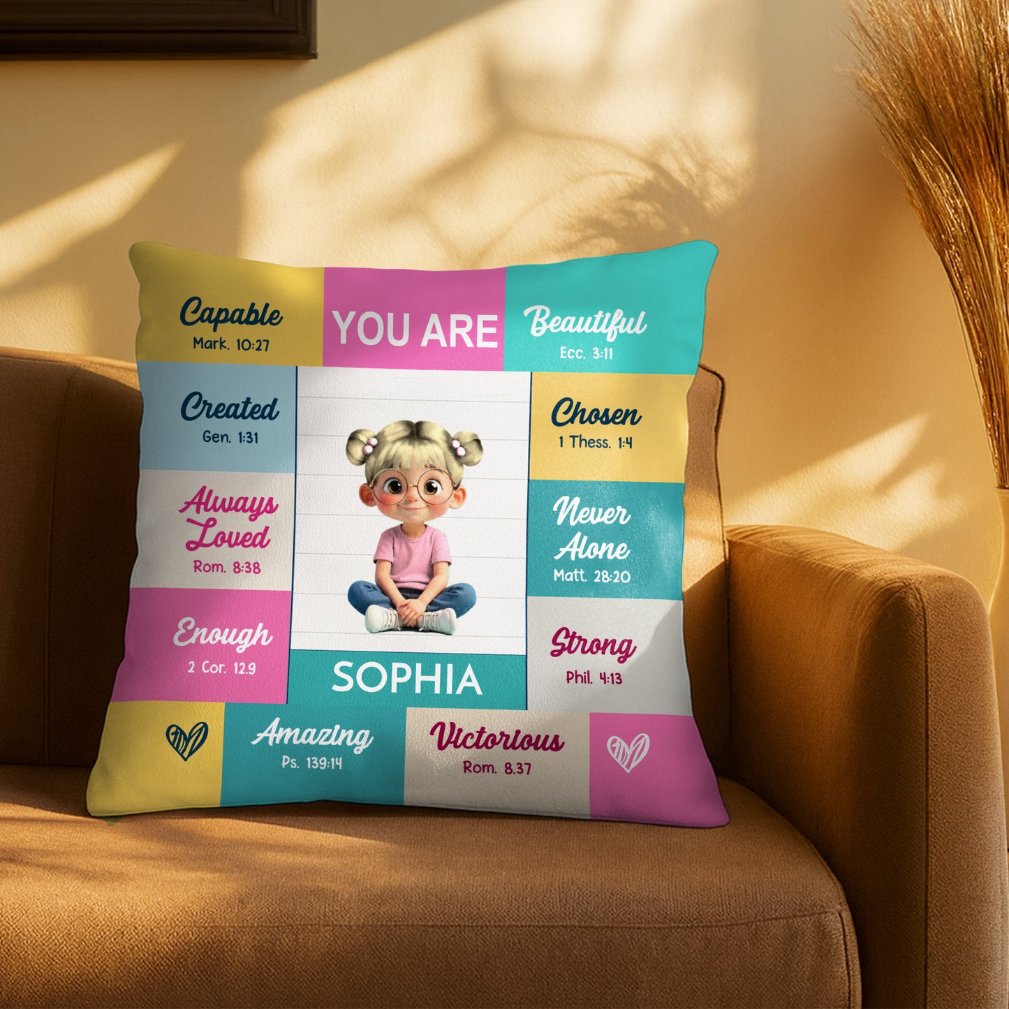 You Are Capable, Amazing, Inspirational Pillow