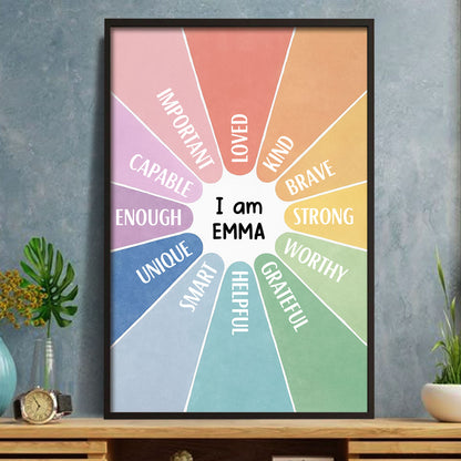 I Am Important, Capable, Enough, Unique, Poster