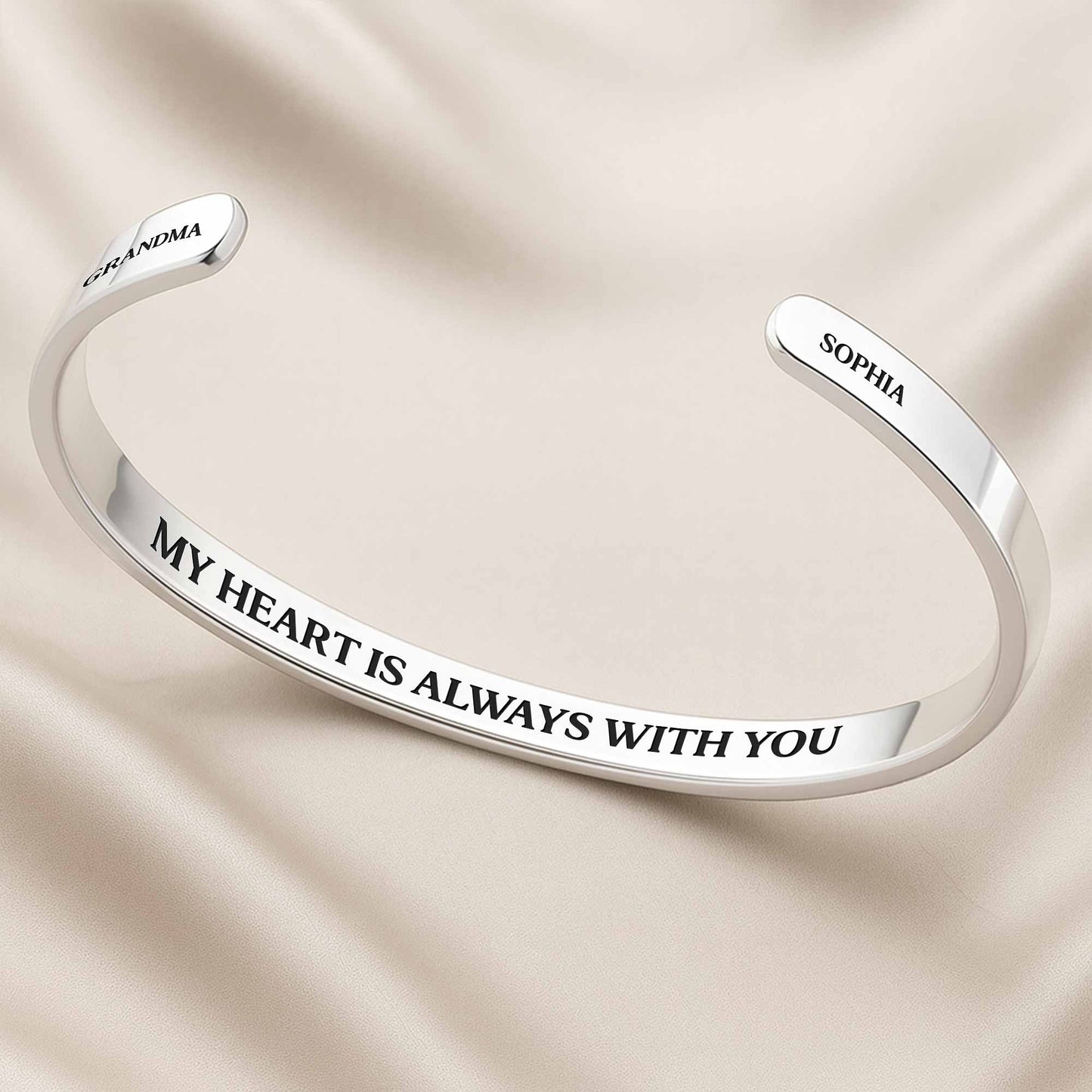 Piece of My Heart Bracelet With Heart and Coral Design