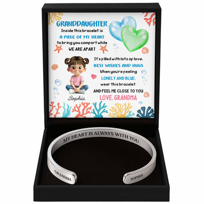 Piece of My Heart Bracelet With Heart and Coral Design