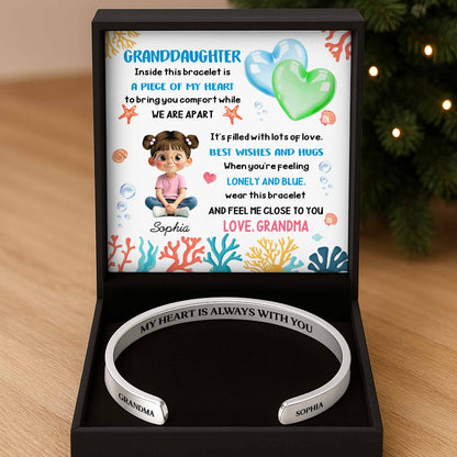 Piece of My Heart Bracelet With Heart and Coral Design