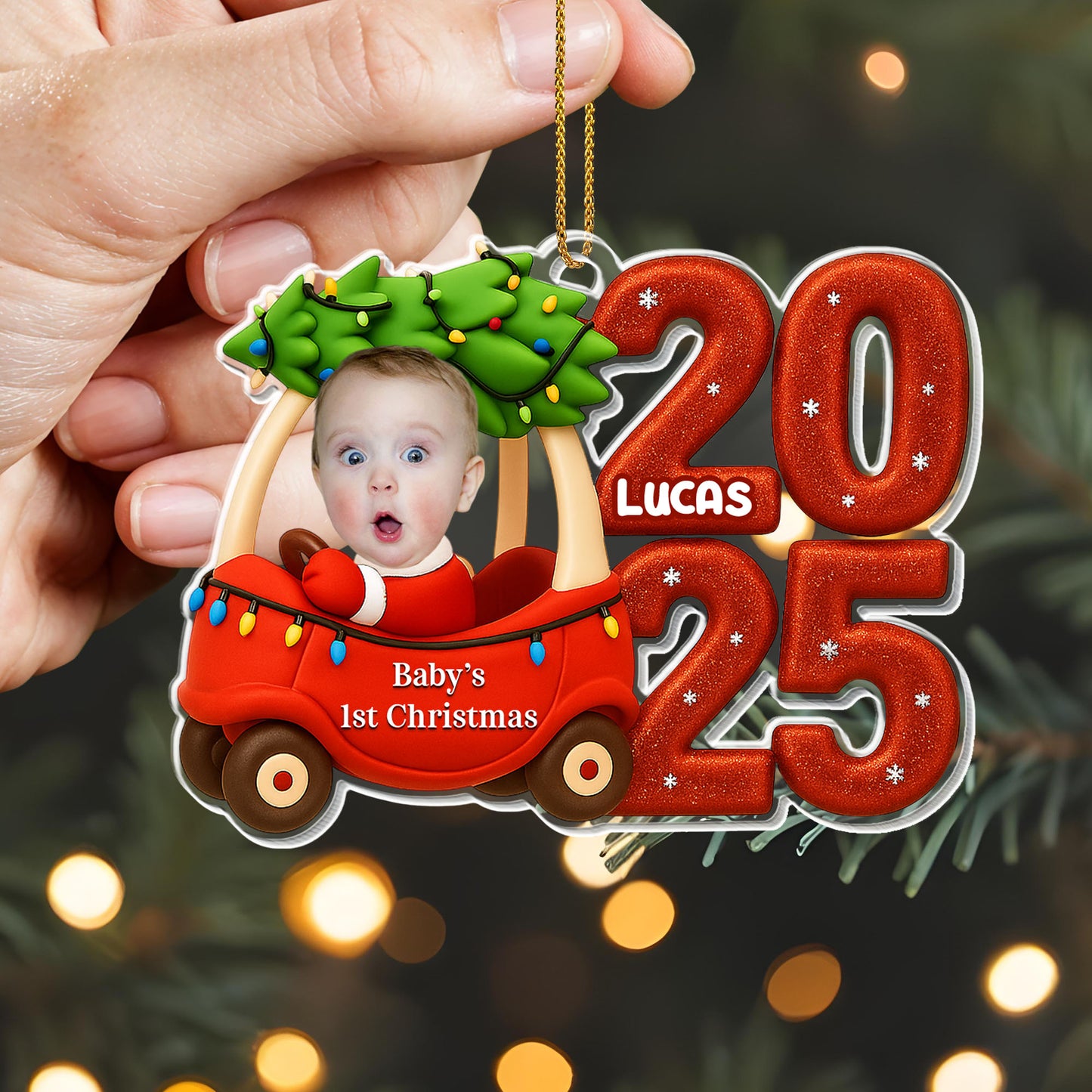 Baby's 1st Christmas, Sleigh And Lights