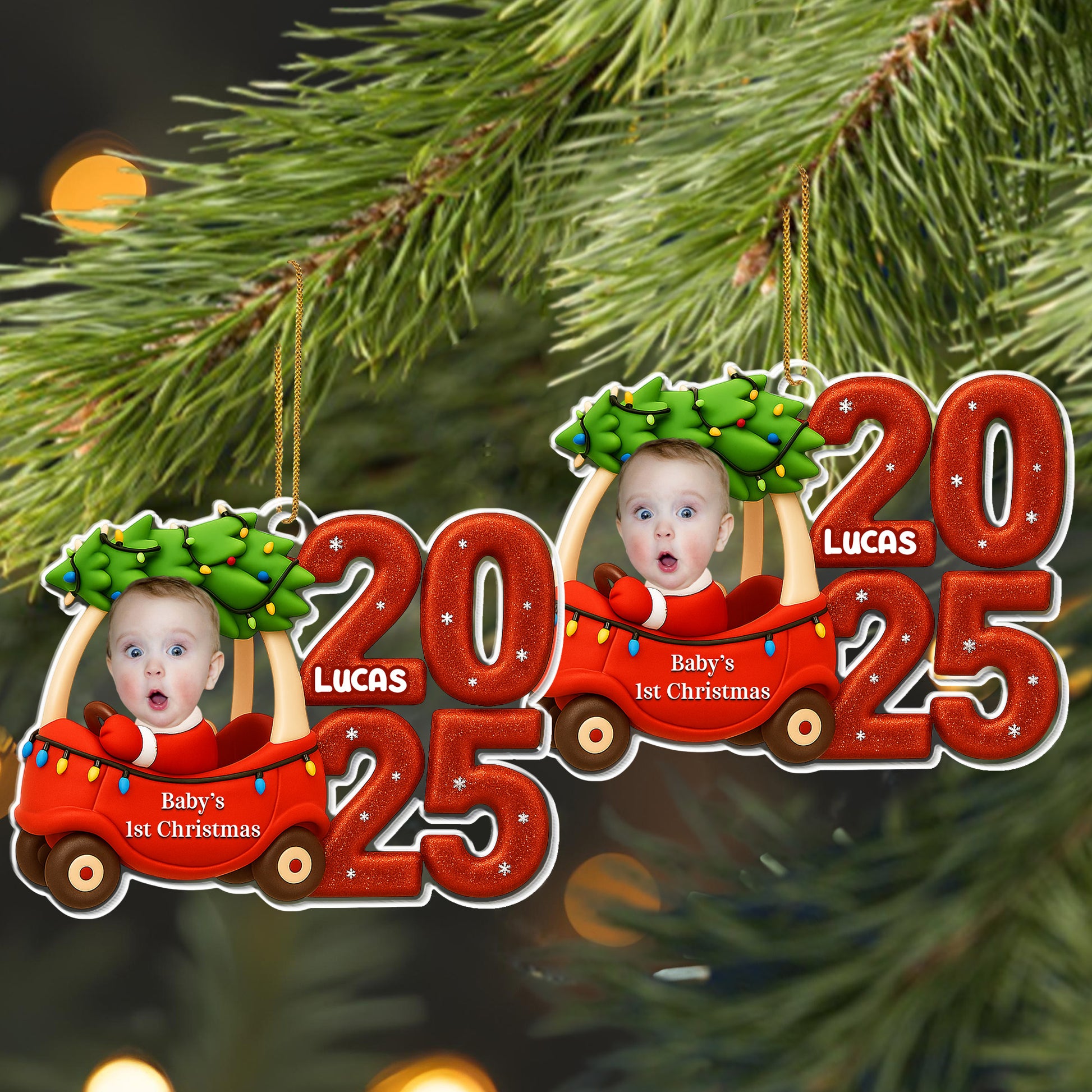 Baby's 1st Christmas, Sleigh And Lights