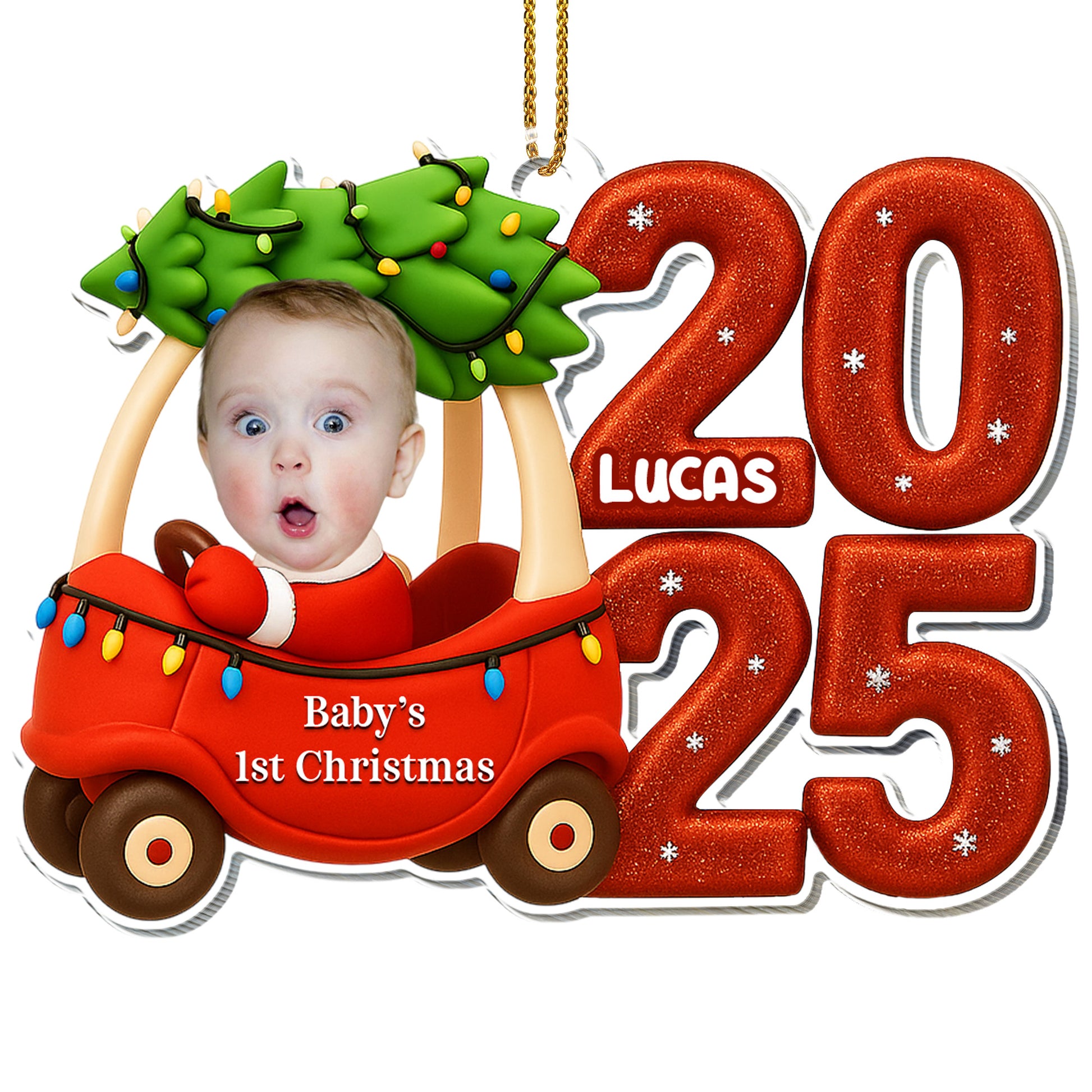 Baby's 1st Christmas, Sleigh And Lights