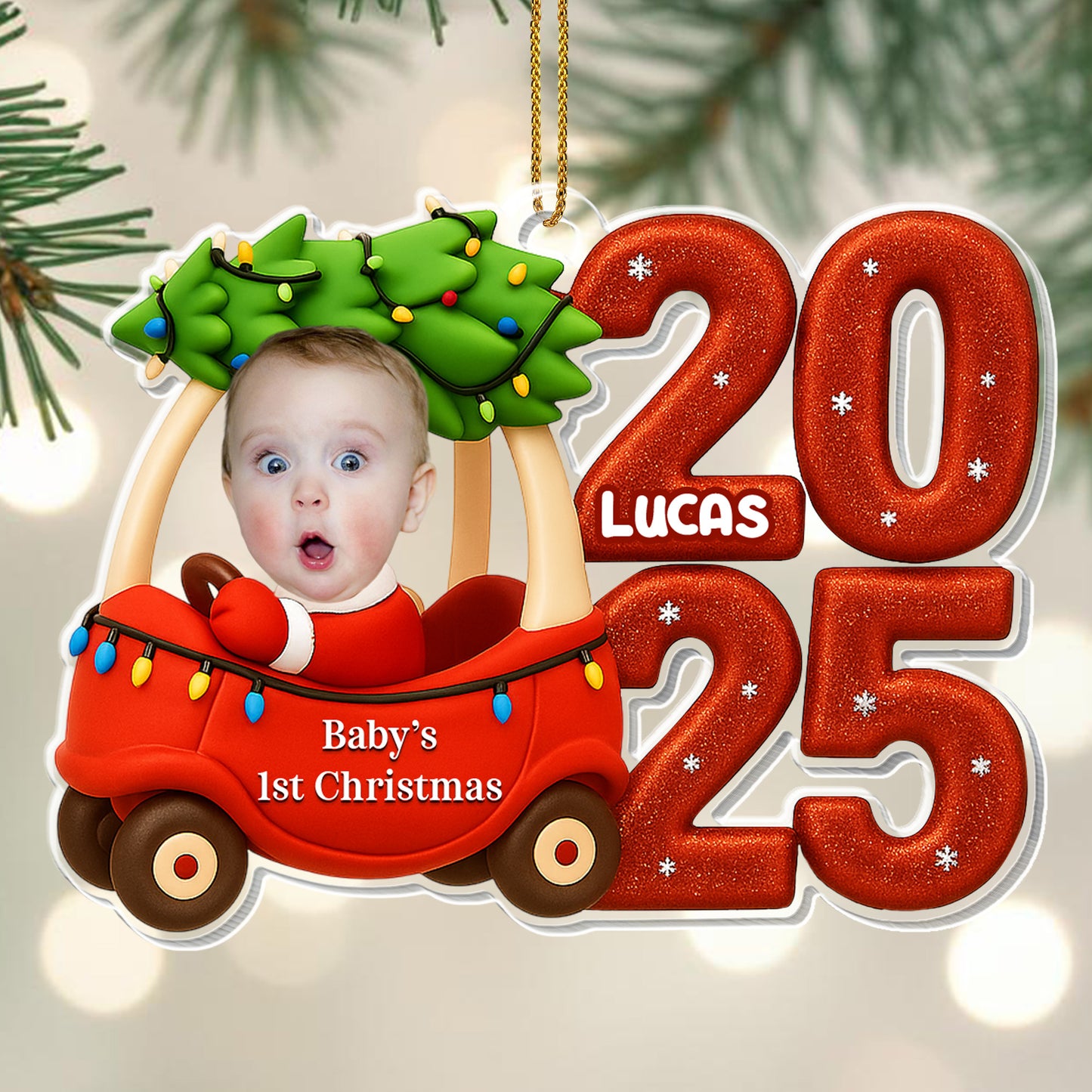 Baby's 1st Christmas, Sleigh And Lights