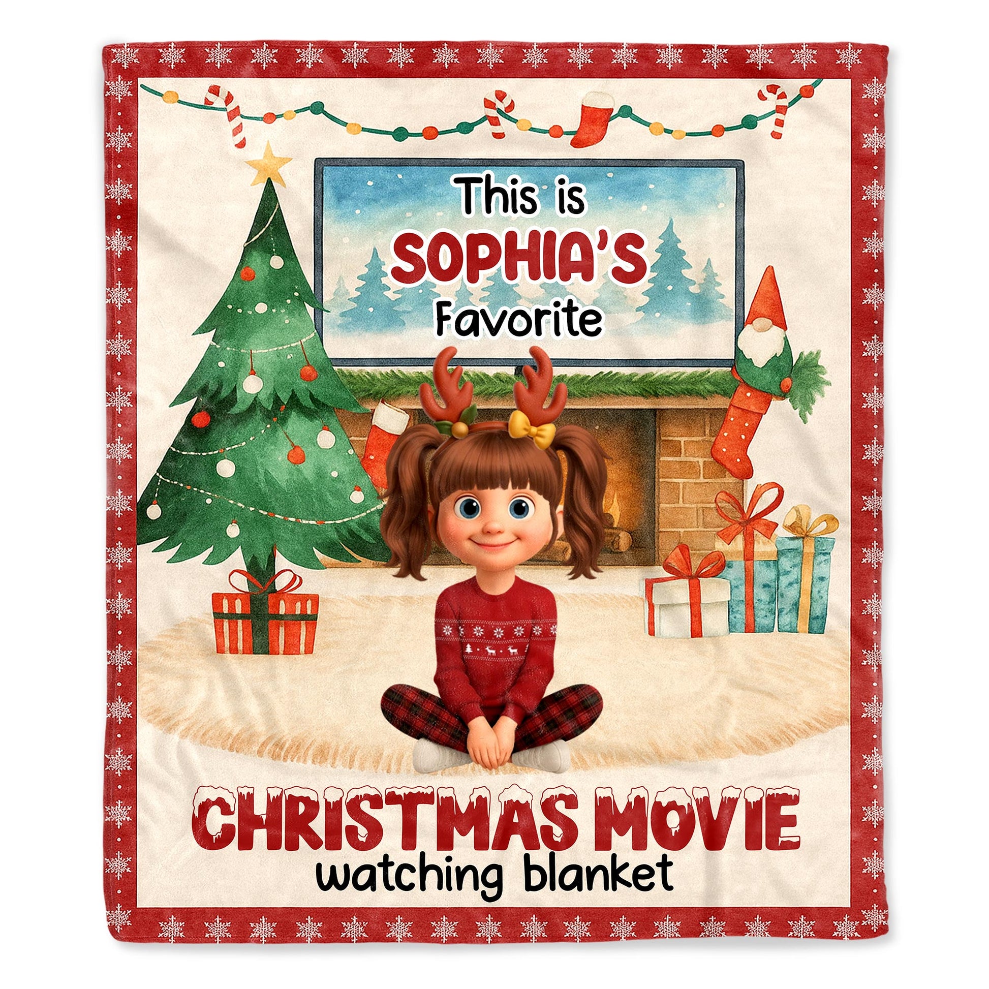 Favorite Christmas Movie Watching Blanket With Festive Decor