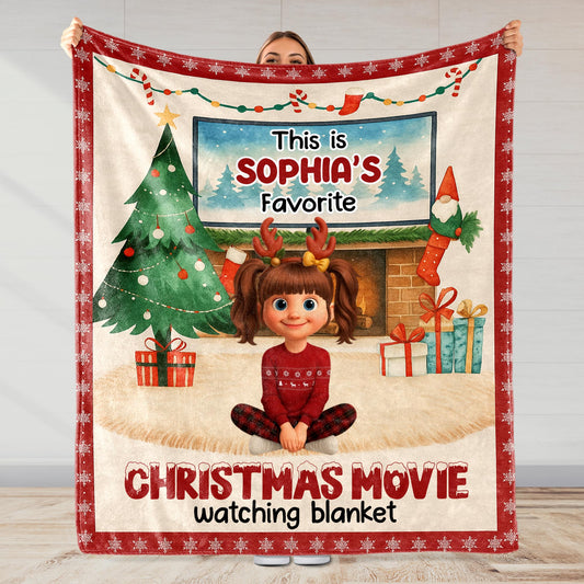 Favorite Christmas Movie Watching Blanket With Festive Decor