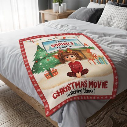 Favorite Christmas Movie Watching Blanket With Festive Decor