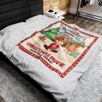 Favorite Christmas Movie Watching Blanket With Festive Decor