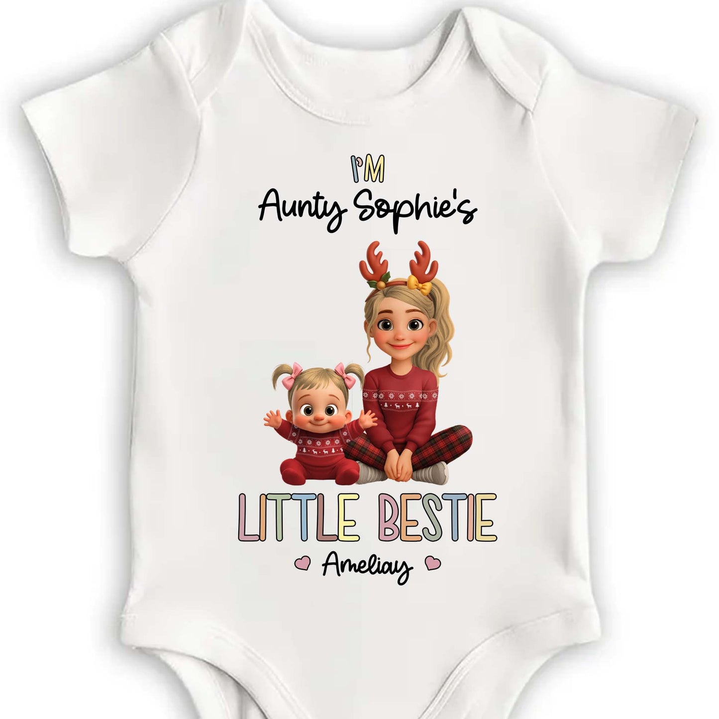 Aunty's Little Bestie With Hearts And Cute Characters