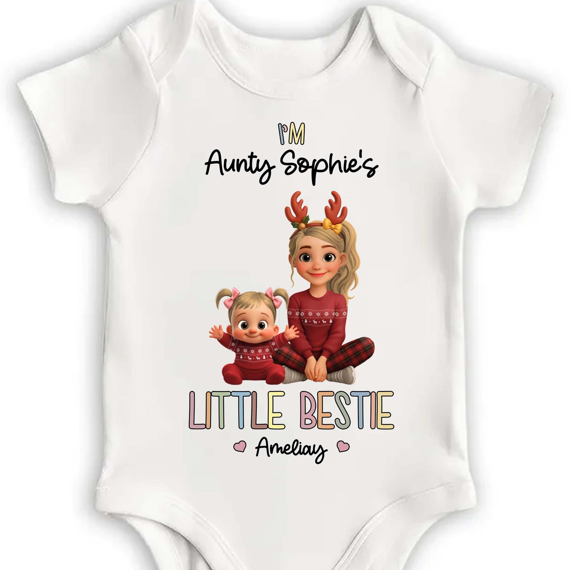 Aunty's Little Bestie With Hearts And Cute Characters