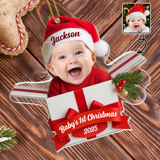 Baby's 1st Christmas With Cute Baby And Gift Box