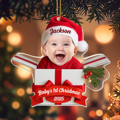 Baby's 1st Christmas With Cute Baby And Gift Box