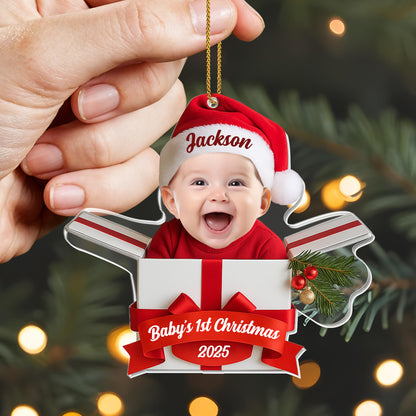 Baby's 1st Christmas With Cute Baby And Gift Box