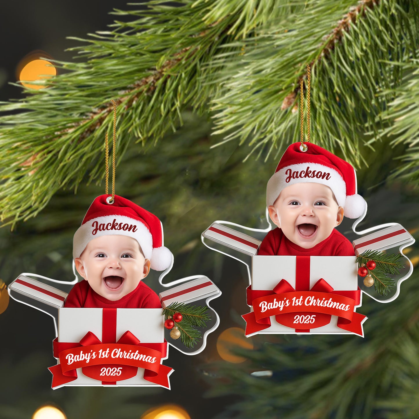 Baby's 1st Christmas With Cute Baby And Gift Box