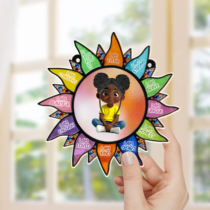 I Am Strong, Brave, Unique, Smart Custom Suncatcher