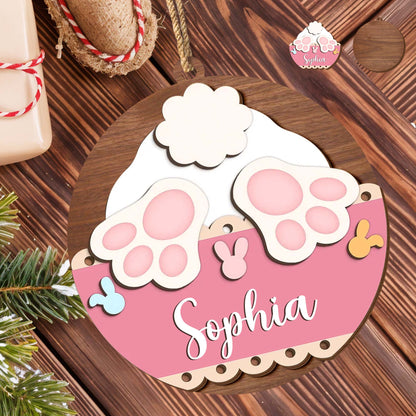 Charming Paw Prints And Bunny Icon Ornament