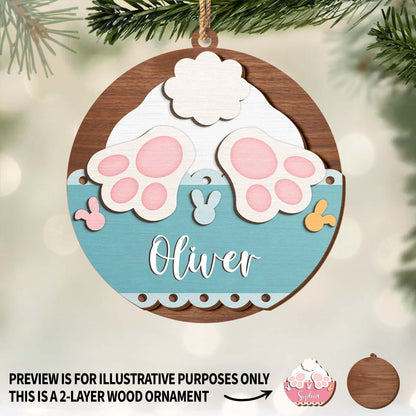 Charming Paw Prints And Bunny Icon Ornament