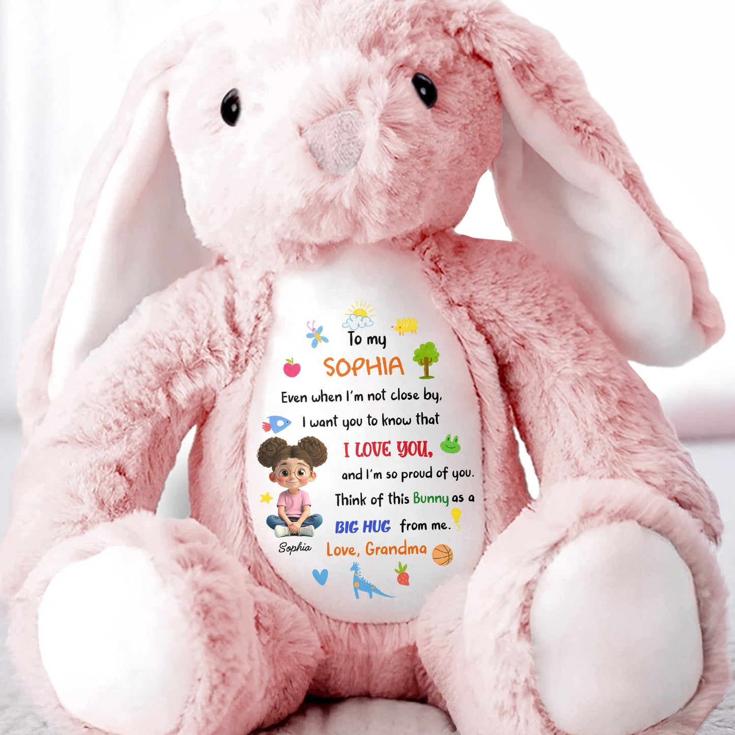 To My Sophia, Love And Pride Bunny With Hearts And Stars