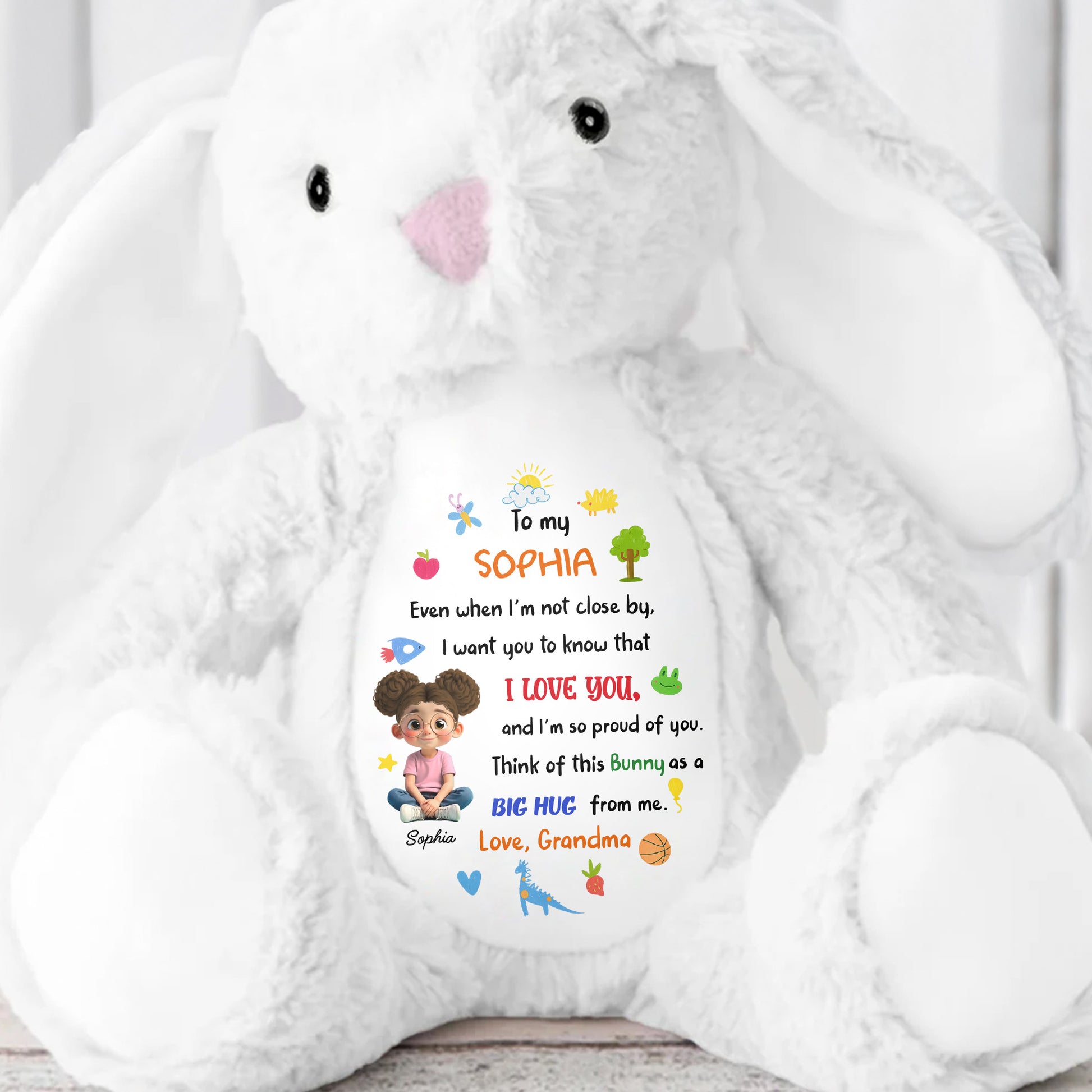 To My Sophia, Love And Pride Bunny With Hearts And Stars