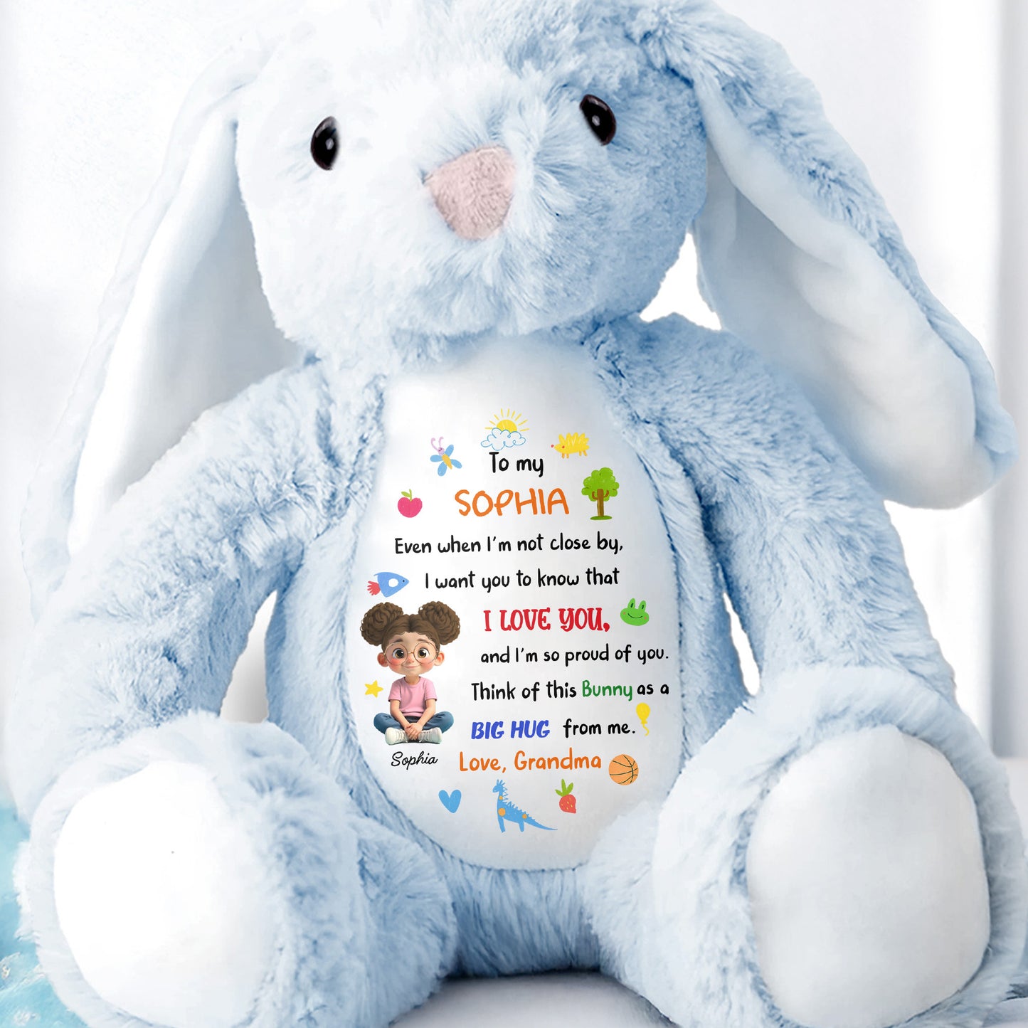 To My Sophia, Love And Pride Bunny With Hearts And Stars