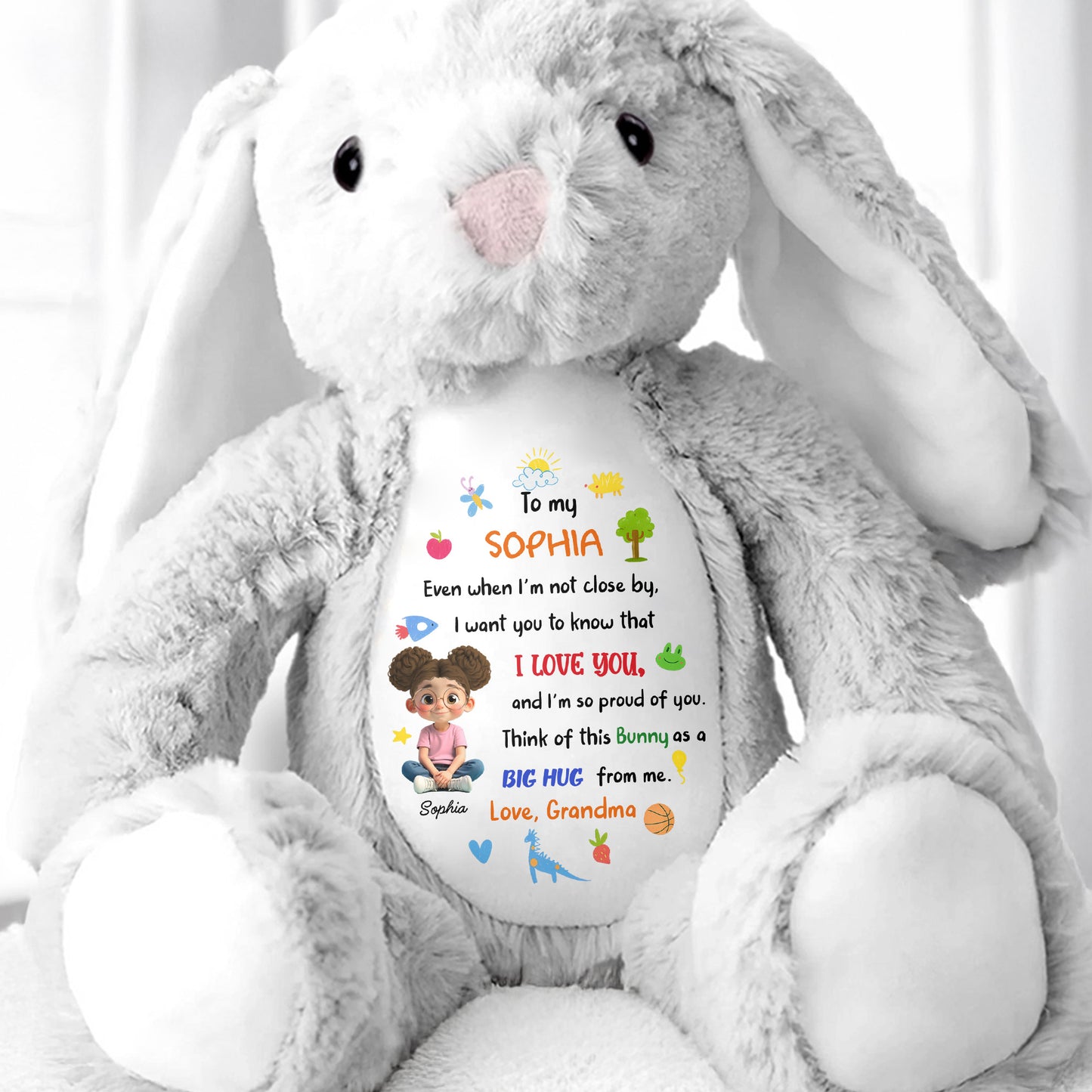 To My Sophia, Love And Pride Bunny With Hearts And Stars