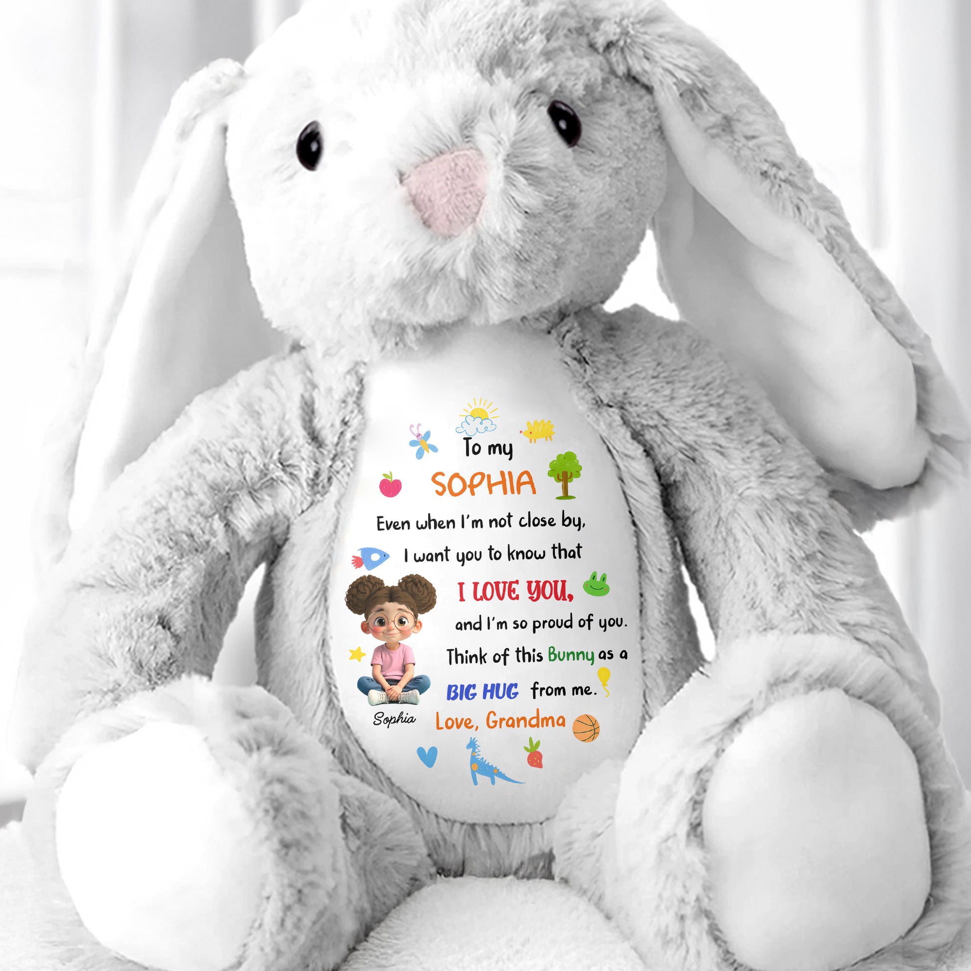 To My Sophia, Love And Pride Bunny With Hearts And Stars