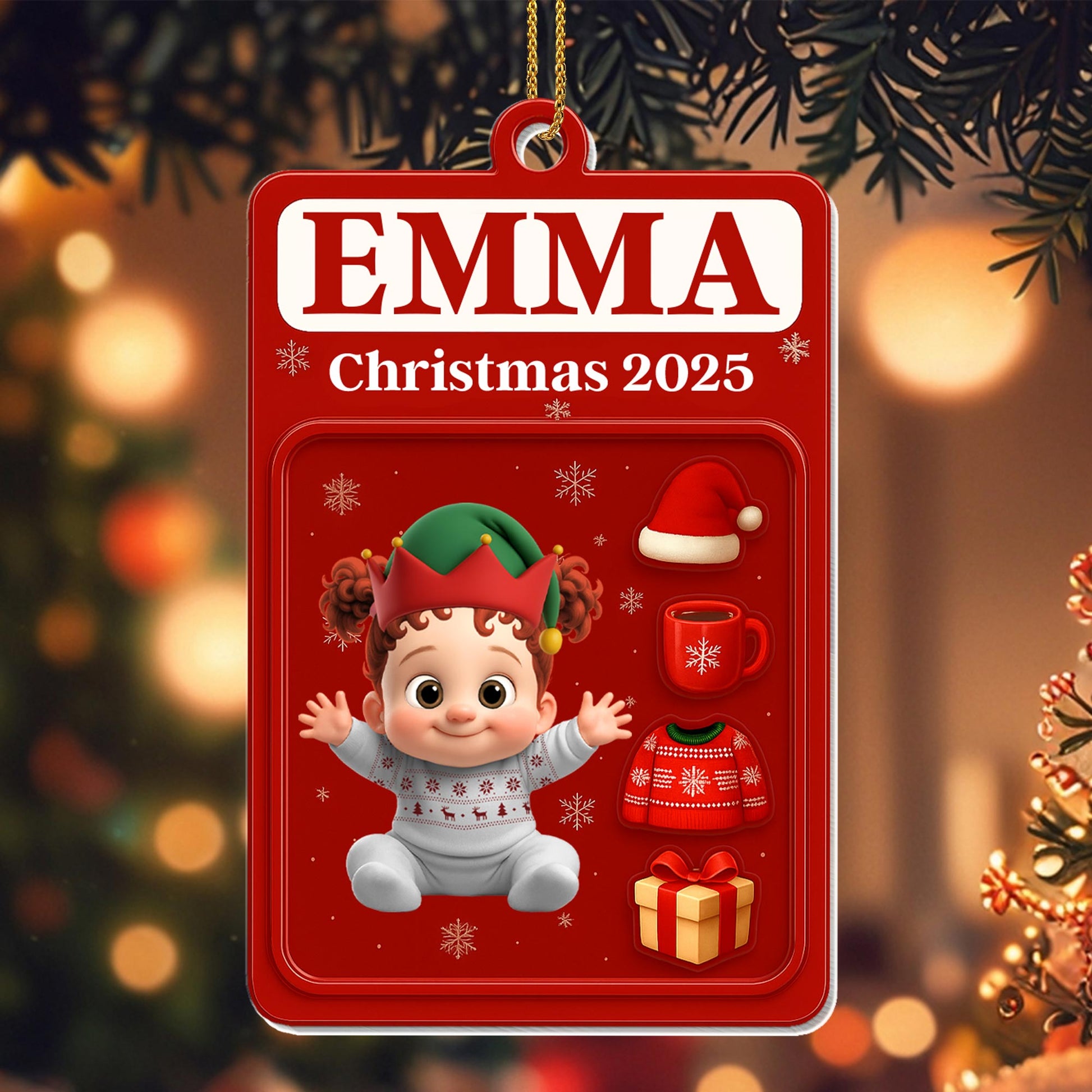Christmas 2025 With Baby, Hat, Gift, and Sweater