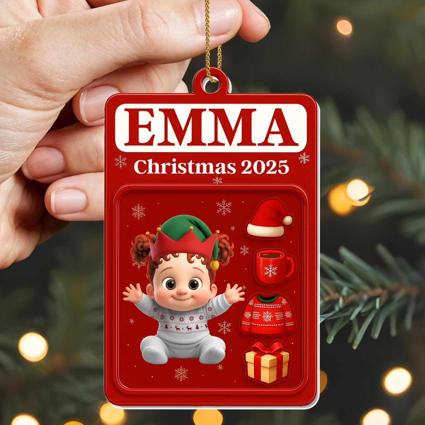 Christmas 2025 With Baby, Hat, Gift, and Sweater