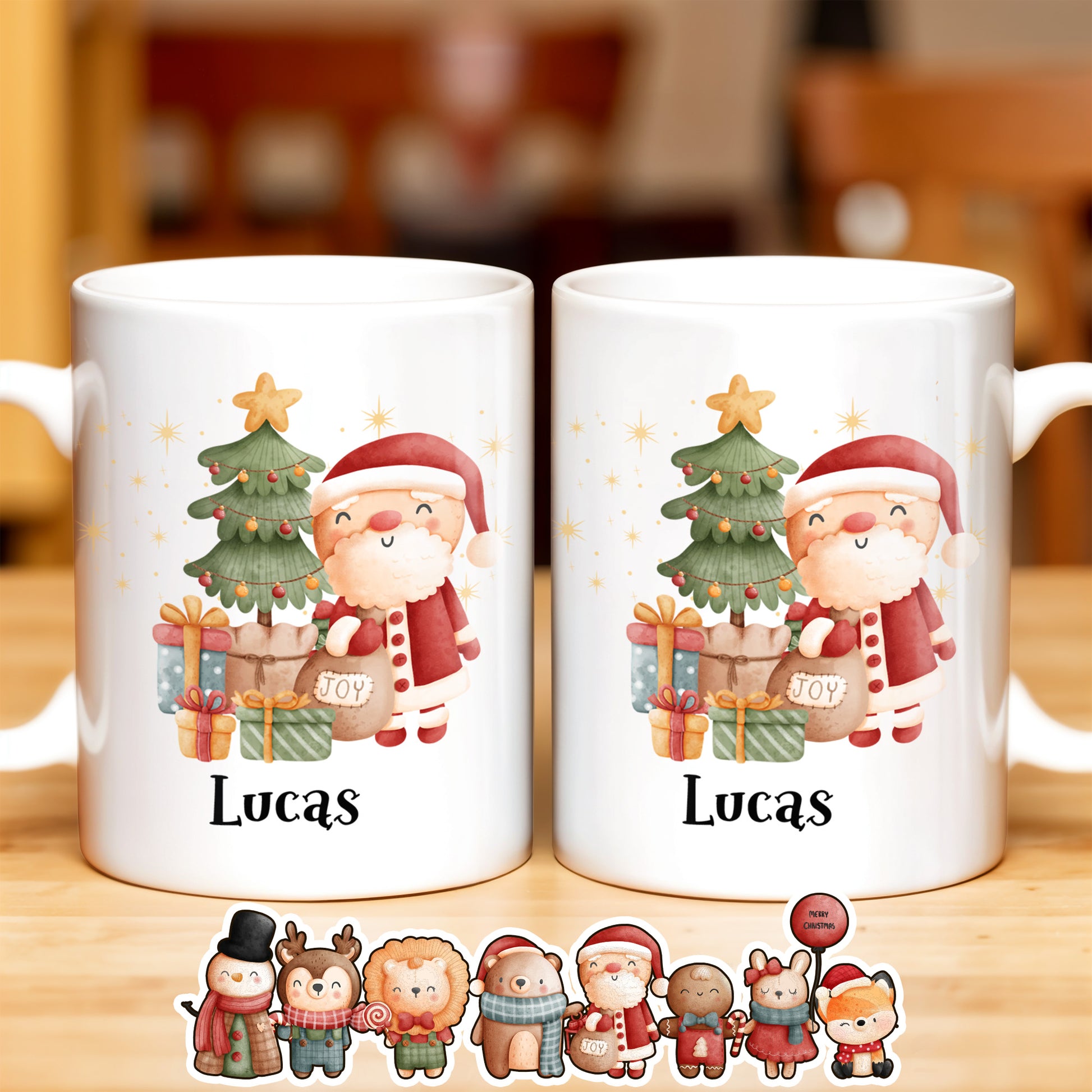 Celebrate The Joy Of The Holiday Season With Santa And Christmas Tree