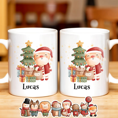 Celebrate The Joy Of The Holiday Season With Santa And Christmas Tree