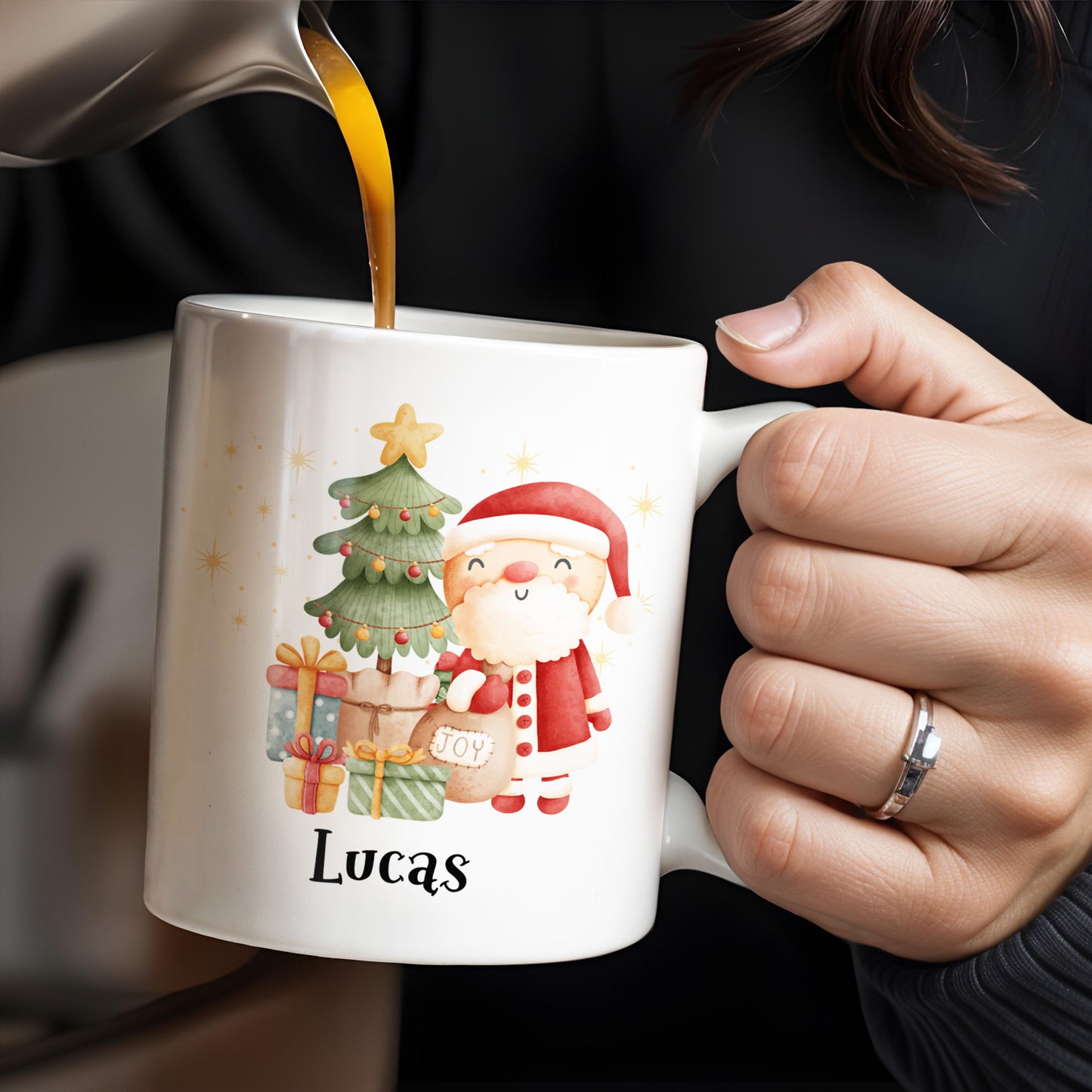 Celebrate The Joy Of The Holiday Season With Santa And Christmas Tree