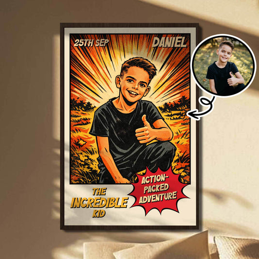 The Incredible Kid Action-Packed Adventure - Personalized Custom Vertical Poster - KID482_VPOS