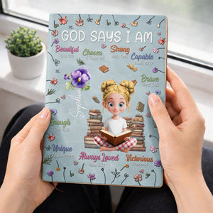 God Says I Am Beautiful, Chosen, Strong With Books And Flowers
