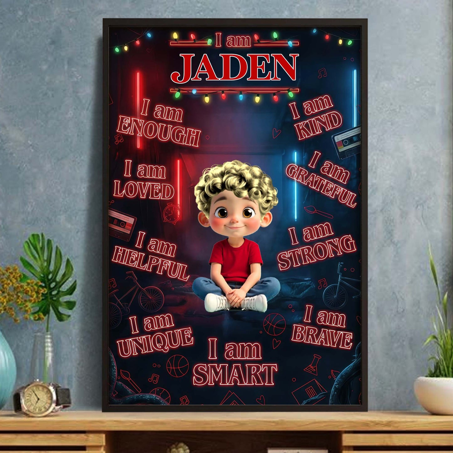 I Am Enough, Loved, Strong Customizable Poster For Boys