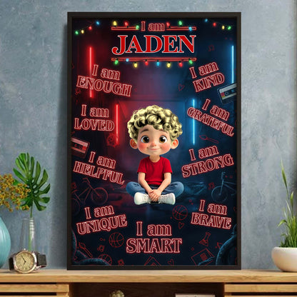 I Am Enough, Loved, Strong Customizable Poster For Boys