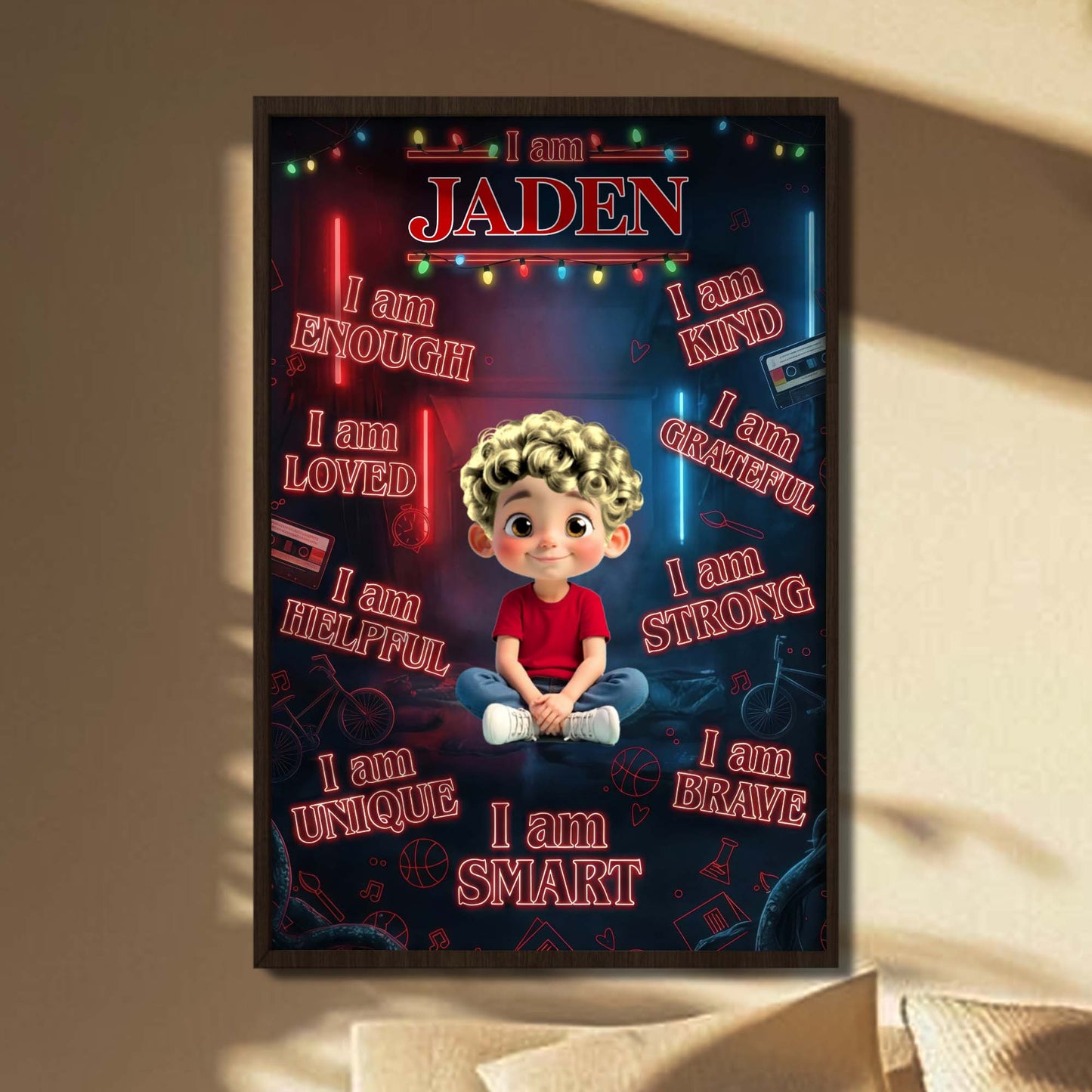 I Am Enough, Loved, Strong Customizable Poster For Boys