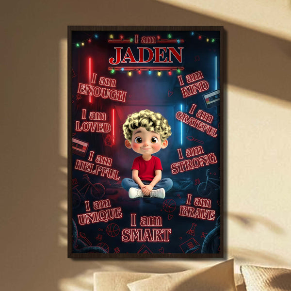 I Am Enough, Loved, Strong Customizable Poster For Boys