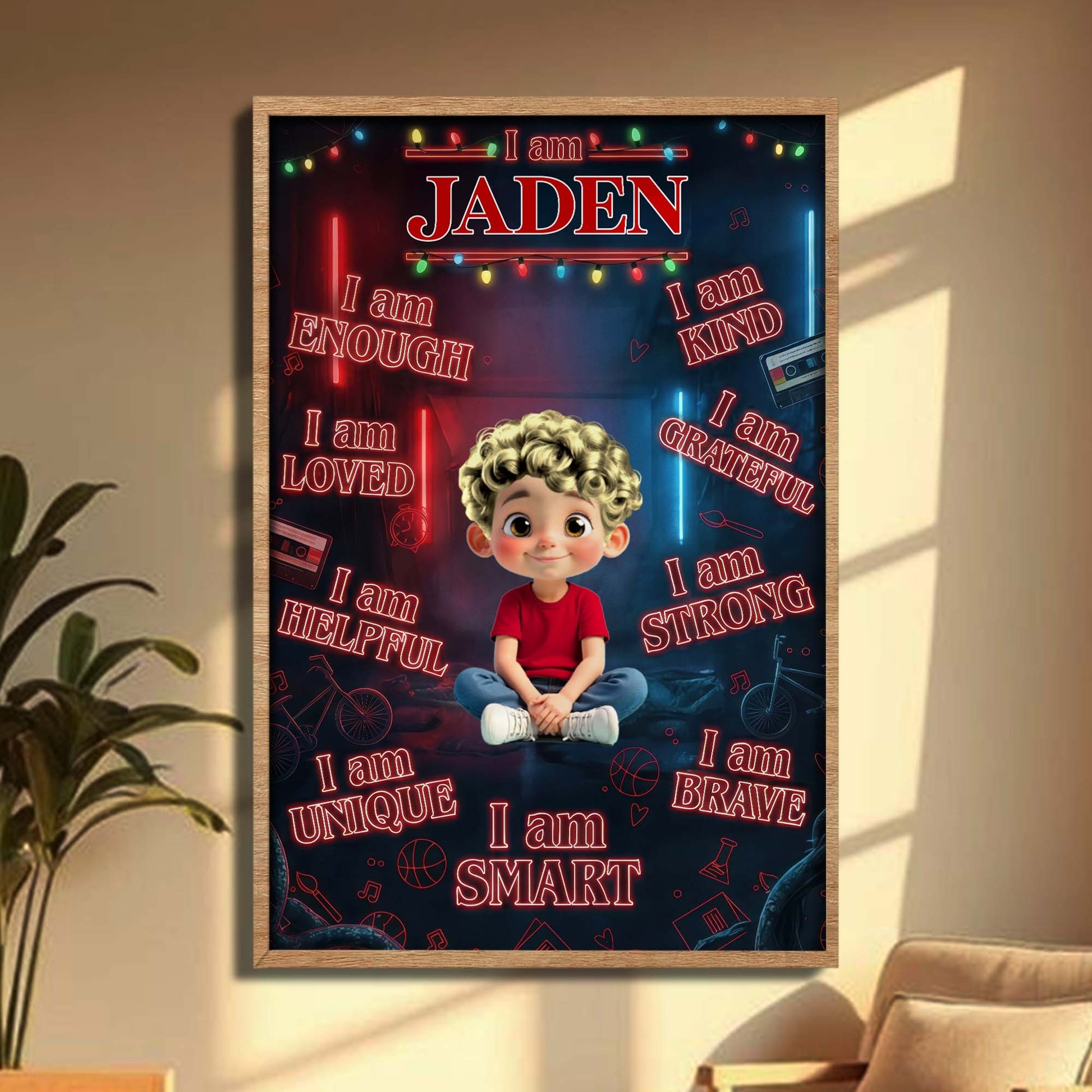 I Am Enough, Loved, Strong Customizable Poster For Boys