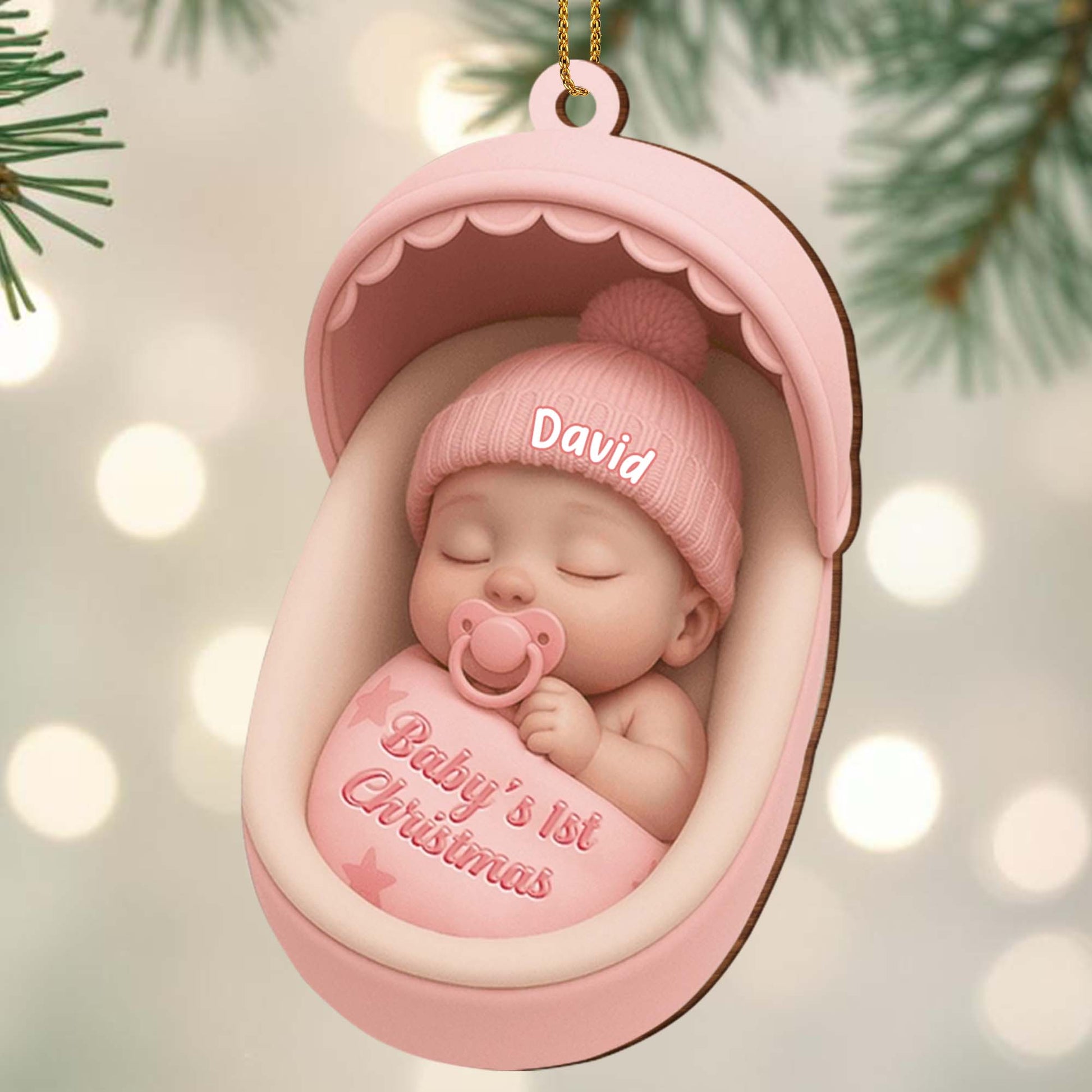 Baby's 1st Christmas, Sweet Baby In A Cradle