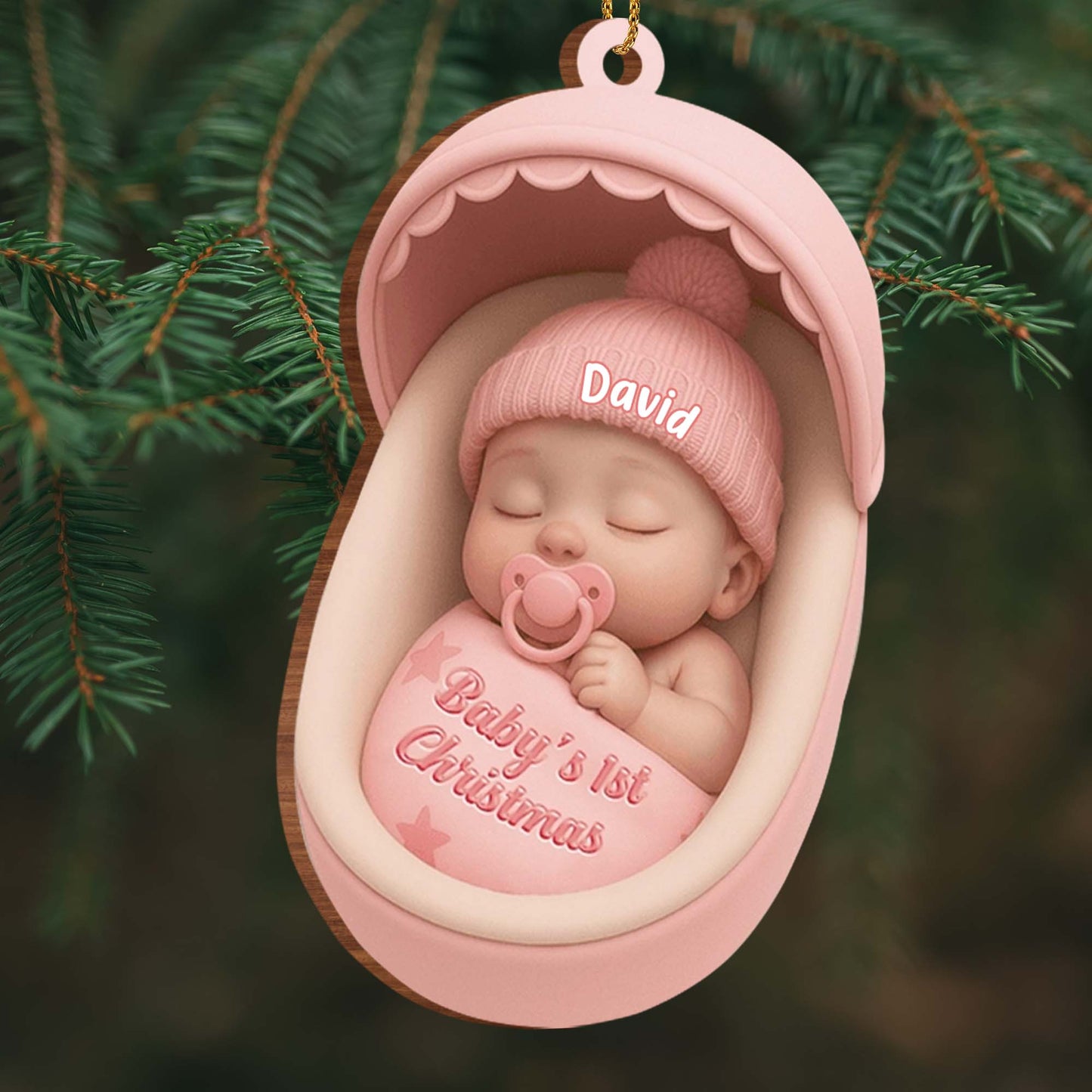 Baby's 1st Christmas, Sweet Baby In A Cradle